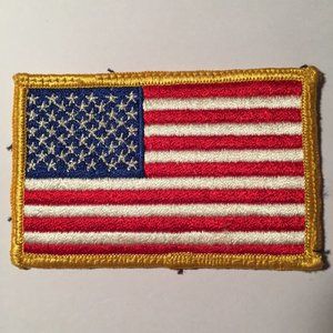 American Flag Patch Emblem Embroidered Sew On Military Army Navy Air Force USA